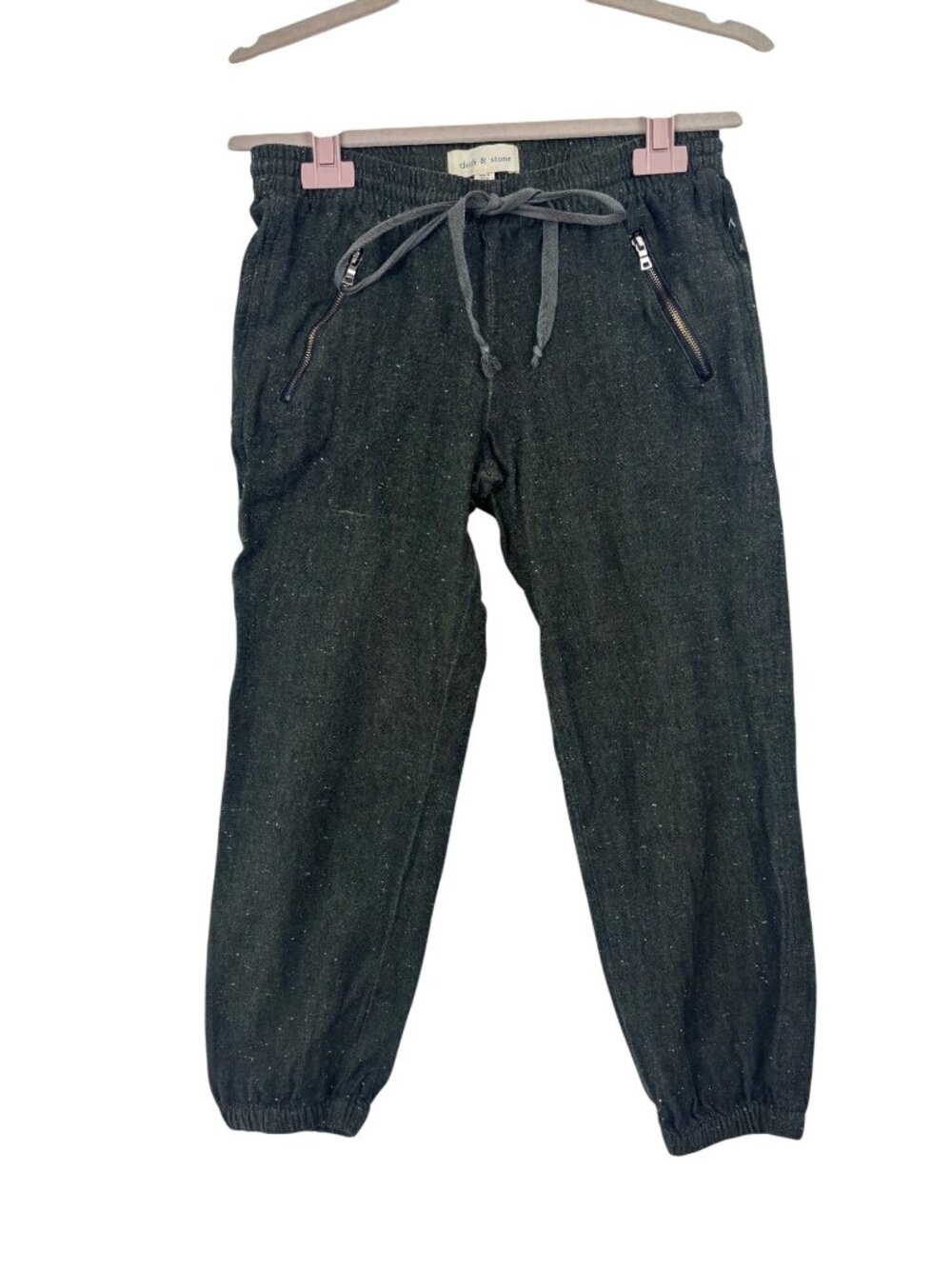 ✨3/$30 Cloth & Stone XS Green Speckled Jogger Pants Rayon/Cotton Blend